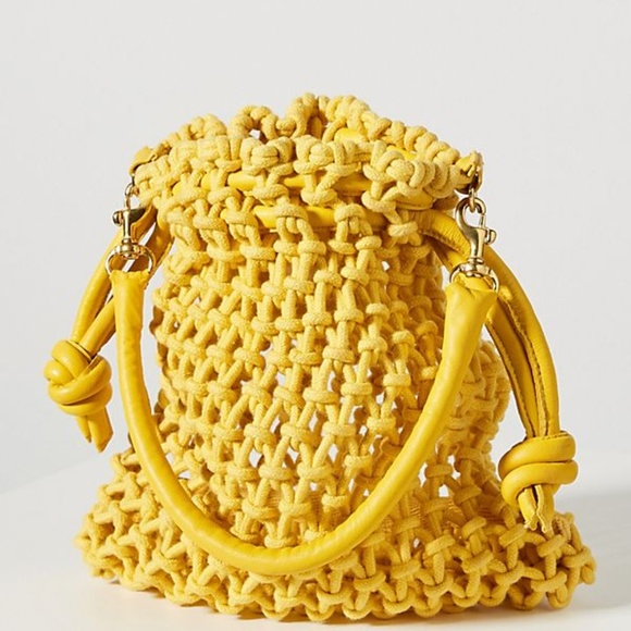 Anthropologie Handbags - Clare V. yellow sandy drawstring bag rope anthropo